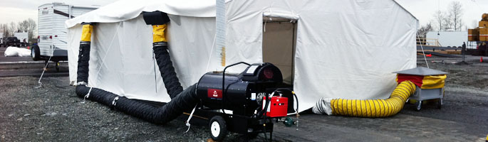 117 kW Gas Fired Furnace Rental at Construction Site 117 kW Gas Fired Furnace Rental at Construction Site